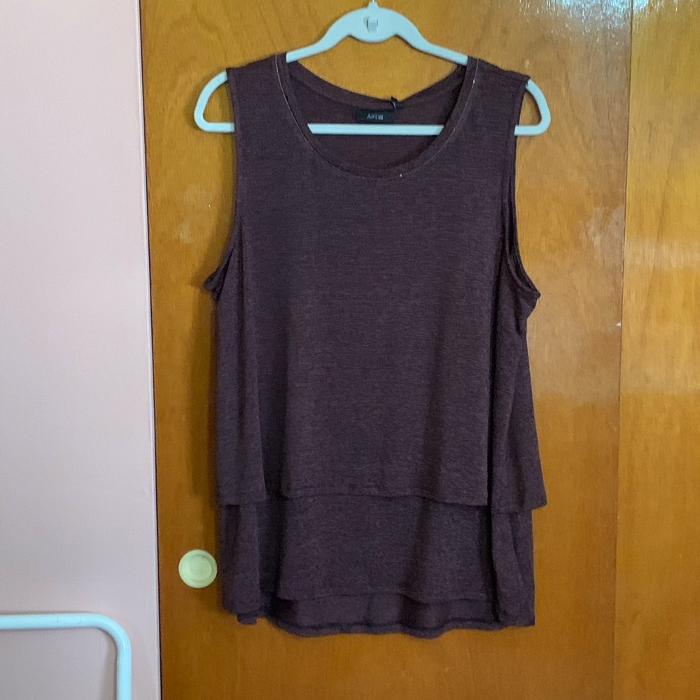 Apt. 9 Women's Sleeveless Layered Tank Top Split Back XL